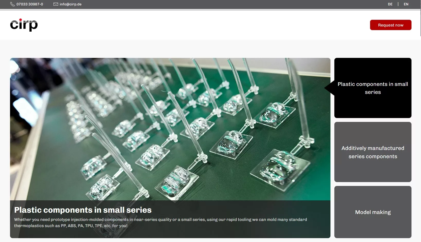 New website layout and online inquiry tool